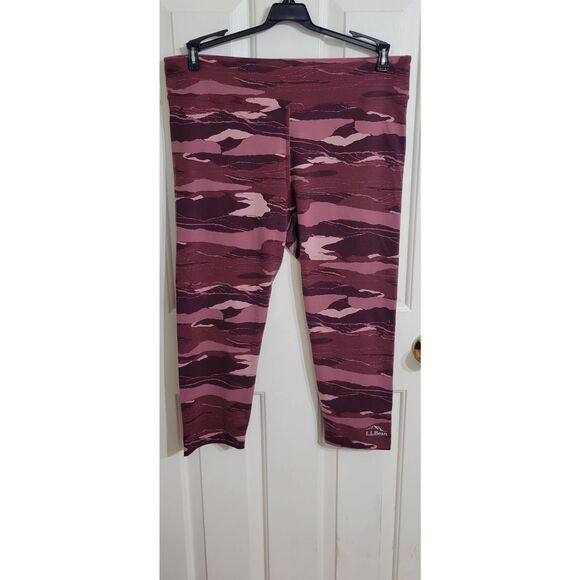 L.L. Bean Sz L Boundless Performance Lycra-Black-Tech Cropped Leggings UPF50+ Pr - Picture 2 of 5